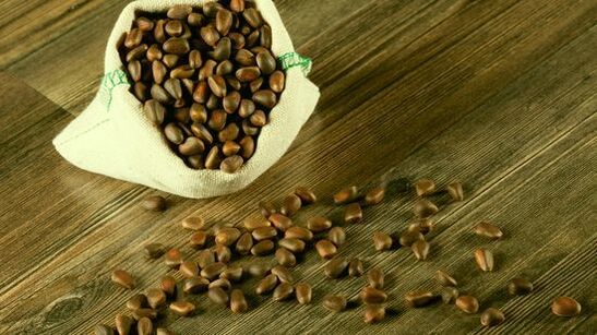 Cedar nuts by parasites