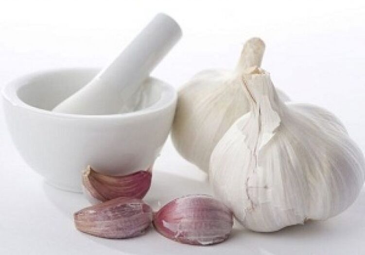 Garlic for the preparation of a healing tincture against helminths