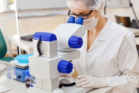 carrying out analyzes for parasites